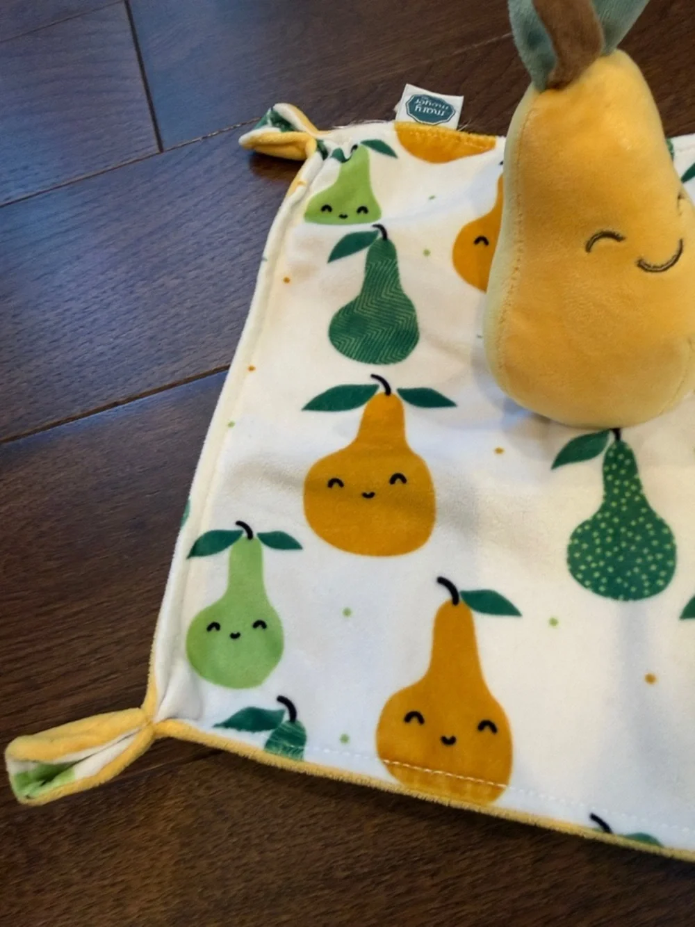 Pear Print Pear-Shaped Plush Lovey - Yellow & Green C34-017